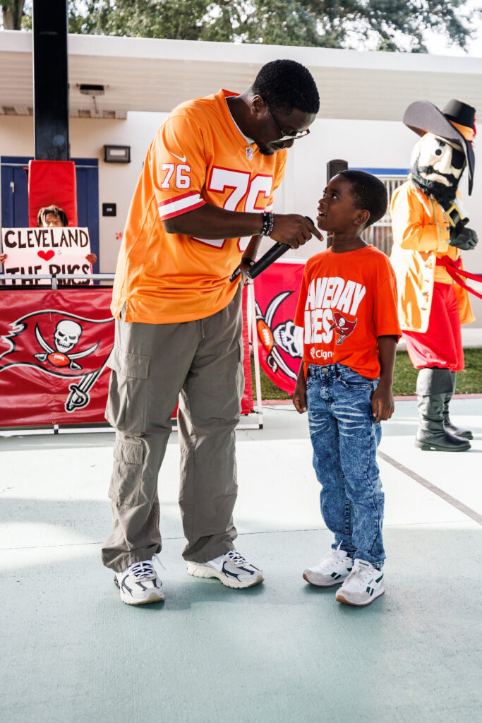 DJ Ekin with a young chap at the PepRally