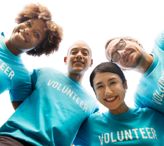 group-happy-volunteers